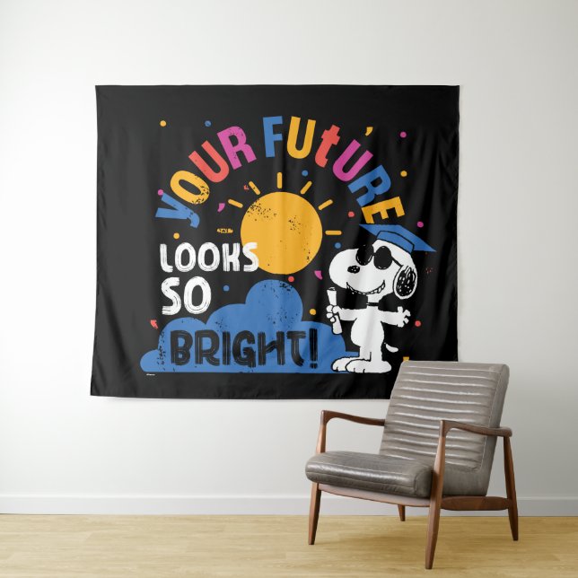 Peanuts Snoopy Your Future Looks So Bright Tapestry (In Situ (Horizontal))