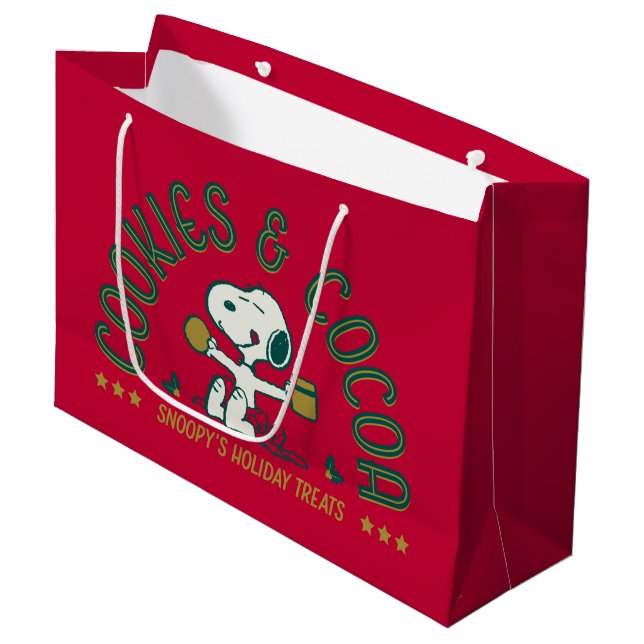 Peanuts | Snoopy's Cookies & Cocoa Large Gift Bag (Front Angled)