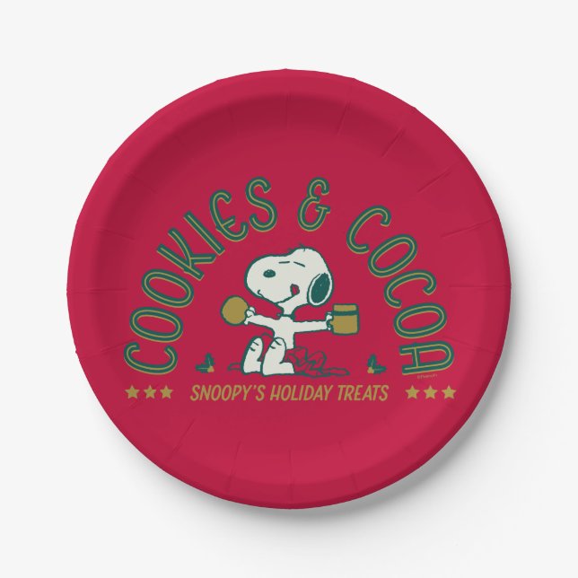 Peanuts | Snoopy's Cookies & Cocoa Paper Plates (Front)