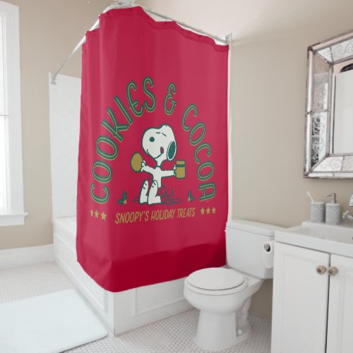 Peanuts  Snoopys Cookies  Cocoa Shower Curtain