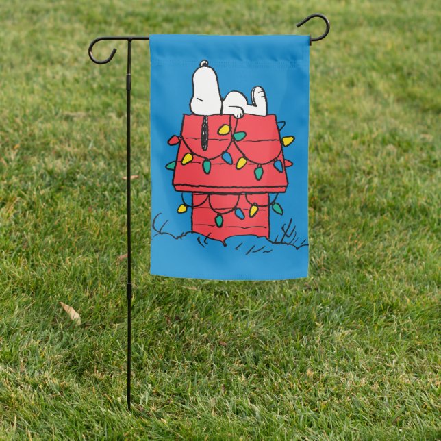 Peanuts | Snoopy's Dog House With Lights Garden Flag (In SItu)