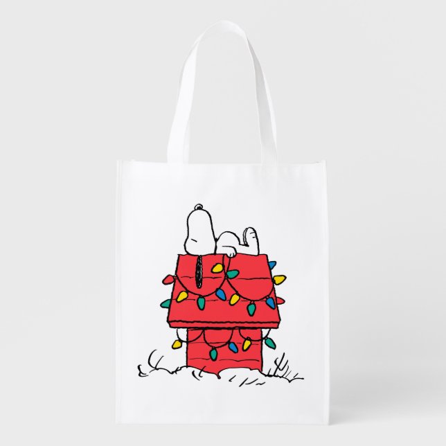 Peanuts | Snoopy's Dog House With Lights Grocery Bag (Front)