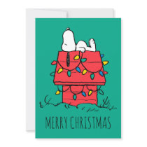 Peanuts | Snoopy's Dog House With Lights Holiday Card