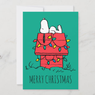 Peanuts Snoopy's Dog House With Lights Holiday Card