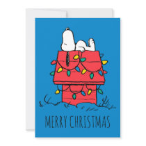Peanuts | Snoopy's Dog House With Lights Holiday Card
