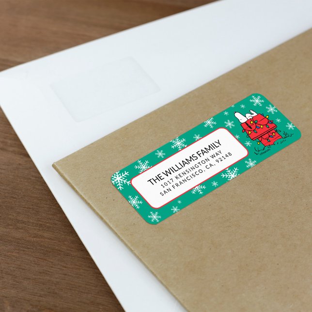 Peanuts | Snoopy's Doghouse With Lights Label (Label on envelope)