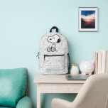 Peanuts | Snoopy's Friend Woodstock Printed Backpack<br><div class="desc">This Peanuts artwork features Snoopy sitting on background of black and white Charles M. Schulz comic strips.</div>