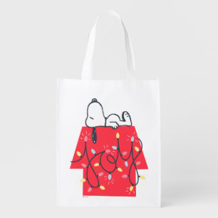 Peanuts Snoopy's Holiday Dreamer Grocery Bag