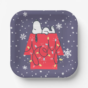 Peanuts   Snoopy's Holiday Dreamer Paper Plates