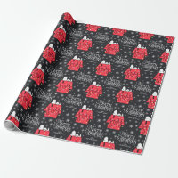 PEANUTS CHARLIE BROWN SNOOPY Christmas Wrapping Paper Large 50 Sq