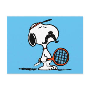 Peanuts | Snoopy's Mustache Playing Tennis Postcard