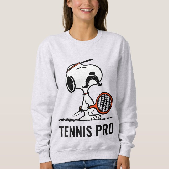 Peanuts | Snoopy's Mustache Playing Tennis Sweatshirt (Front)