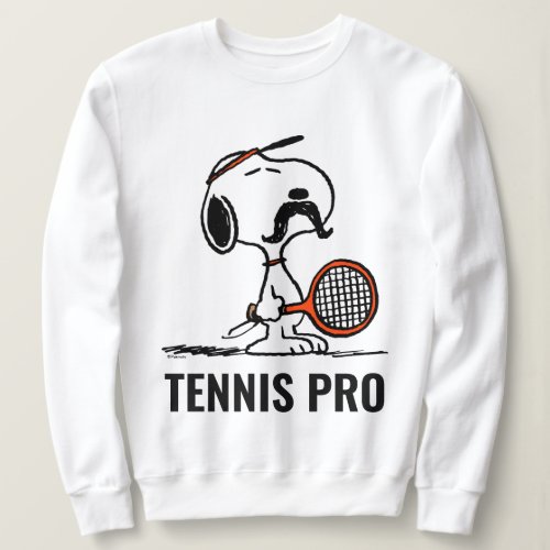 Peanuts  Snoopys Mustache Playing Tennis Sweatshirt