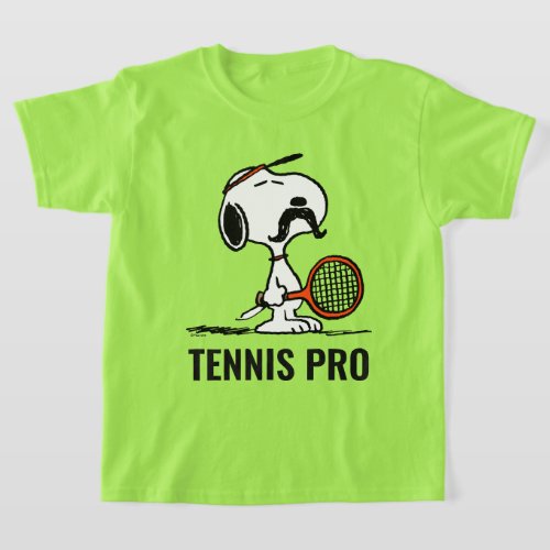 Peanuts  Snoopys Mustache Playing Tennis T_Shirt