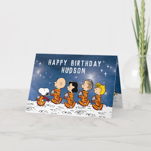 Peanuts  Space Birthday Card