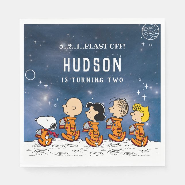 Peanuts | Space Birthday Napkins (Front)