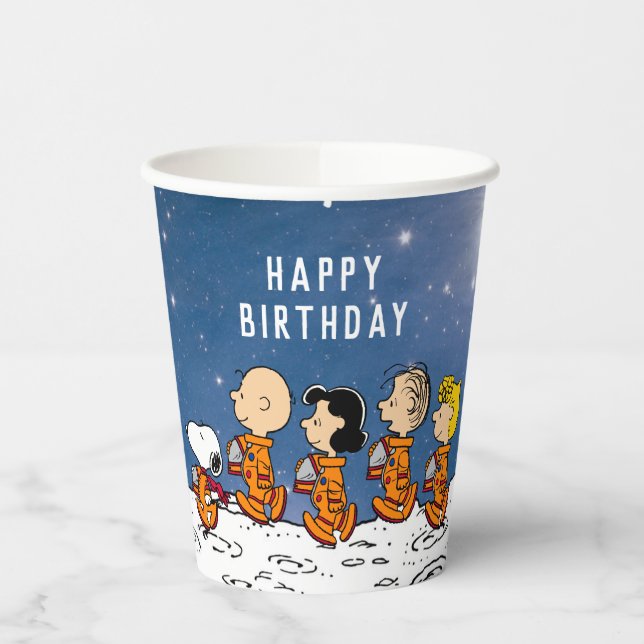 Peanuts | Space Birthday Paper Cups (Left)
