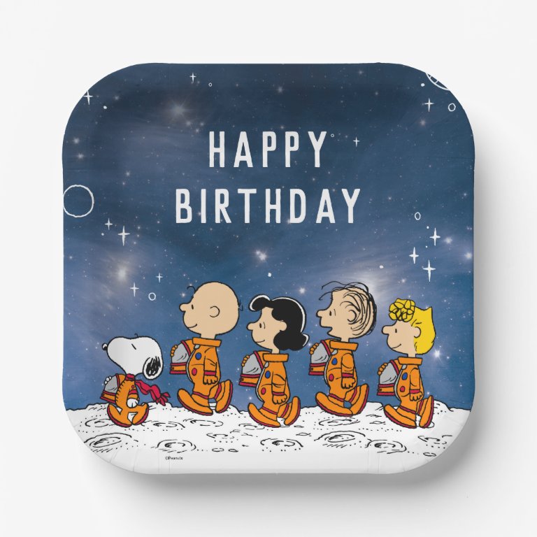 Peanuts | Space Birthday Paper Plates