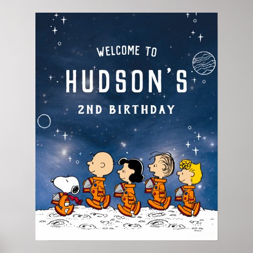 Peanuts  Space Birthday Poster