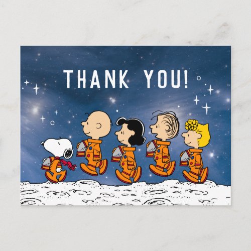 Peanuts  Space Birthday Thank You Postcard