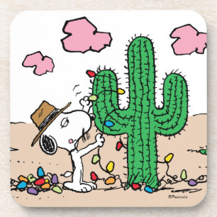 Peanuts   Spike Decorates for Christmas Beverage Coaster