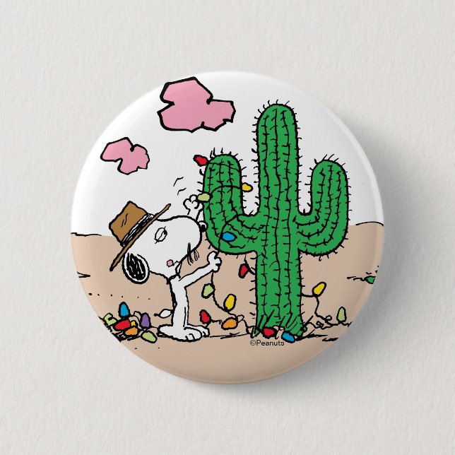 Peanuts | Spike Decorates for Christmas Button (Front)