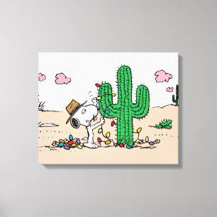 Peanuts Spike Decorates for Christmas Canvas Print
