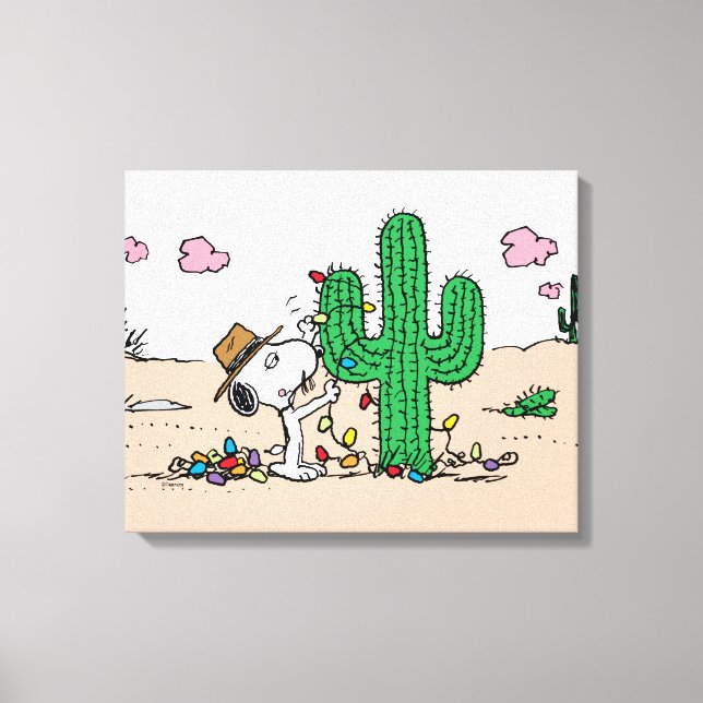 Peanuts | Spike Decorates for Christmas Canvas Print (Front)