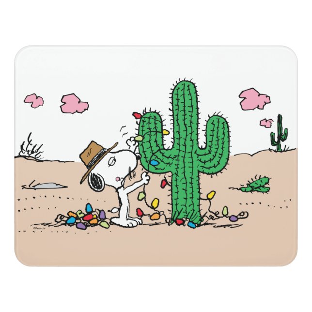 Peanuts | Spike Decorates for Christmas Door Sign (Contemporary Front)