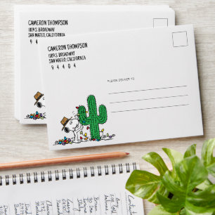 Peanuts Spike Decorates for Christmas Envelope