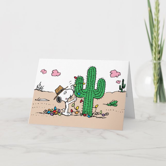 Peanuts | Spike Decorates for Christmas Holiday Card (Front)