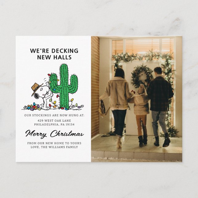 Peanuts | Spike Decorates for Christmas Holiday Postcard (Front)