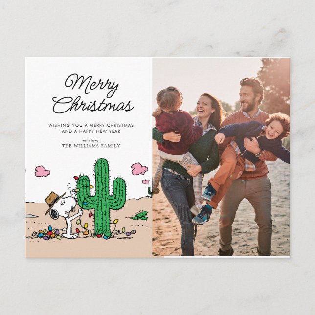 Peanuts | Spike Decorates for Christmas Holiday Postcard (Front)