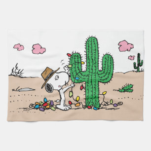 Peanuts Spike Decorates for Christmas Kitchen Towel
