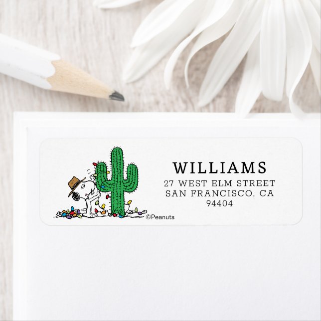 Peanuts | Spike Decorates for Christmas Label (Insitu)