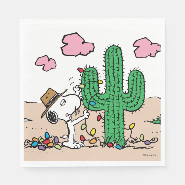 Peanuts | Spike Decorates for Christmas Napkins (Front)