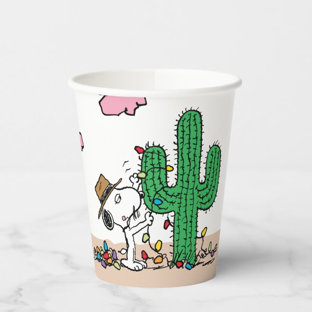 Peanuts | Spike Decorates for Christmas Paper Cups (Left)