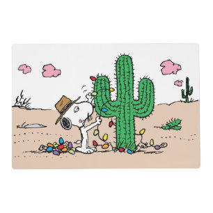 Peanuts   Spike Decorates for Christmas Placemat
