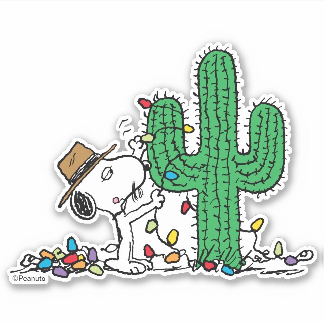 Peanuts | Spike Decorates for Christmas Sticker (Front)