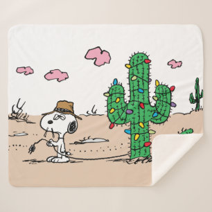 Peanuts Spike Decorates for the Holiday Sherpa Blanket