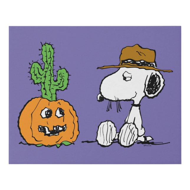 Peanuts | Spike's Desert Halloween Faux Canvas Print (Front)