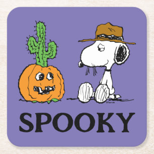 Peanuts   Spike's Desert Halloween Square Paper Coaster