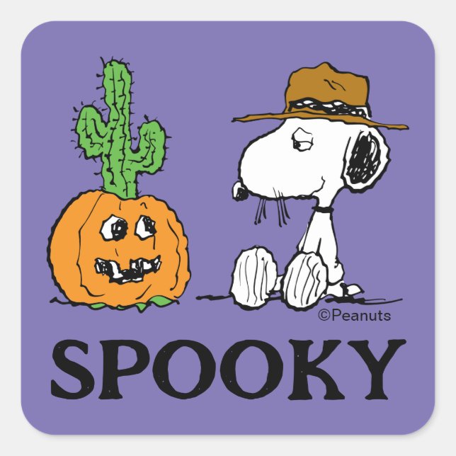 Peanuts | Spike's Desert Halloween Square Sticker (Front)