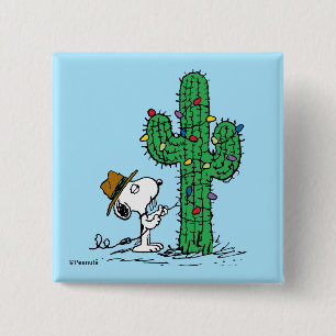 Peanuts Spike's Holiday Cactus Button