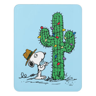 Peanuts Spike's Holiday Cactus Door Sign