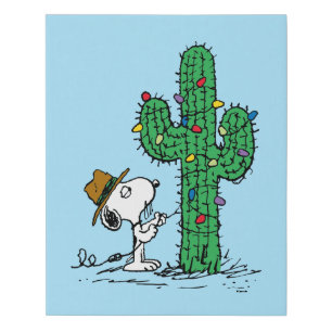 Peanuts Spike's Holiday Cactus Faux Canvas Print