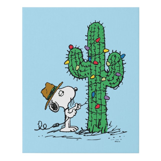 Peanuts | Spike's Holiday Cactus Faux Canvas Print (Front)