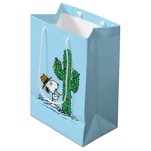 Peanuts  Spikes Holiday Cactus Medium Gift Bag