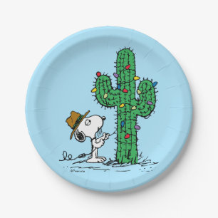 Peanuts Spike's Holiday Cactus Paper Plates