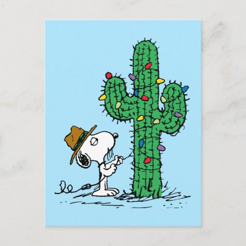 Peanuts  Spikes Holiday Cactus Postcard